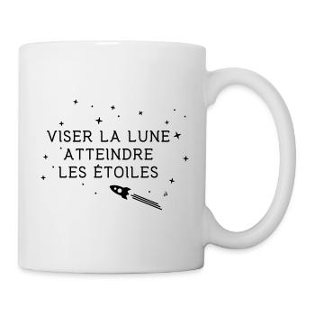 Zum Mond - Ziel ist es, dass der Mond die Sterne erreicht - Tasse - Weiß - Rechts