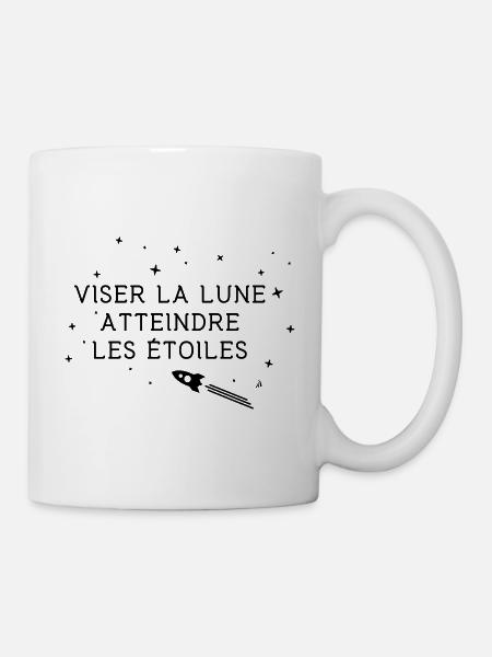 To the moon - Viser la Lune atteindre les étoiles - Mug blanc - blanc