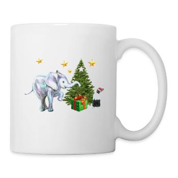 Christmas ,Elephant, Hare, Merry Christmas - Mug - white - Right