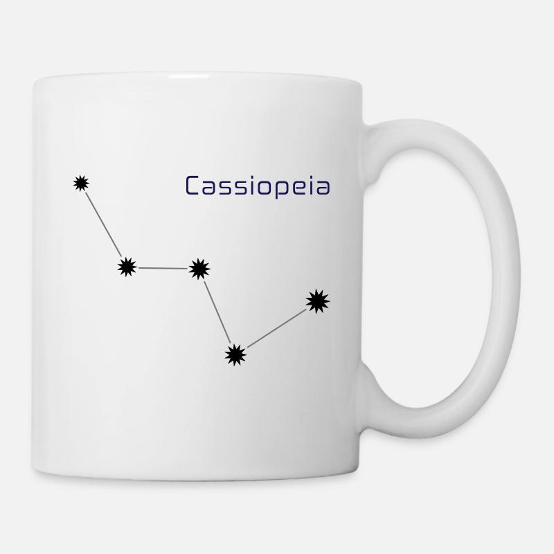 Das Sternbild "Cassiopeia" mit der Inschrift "Cassiopeia" - Tasse - Weiß