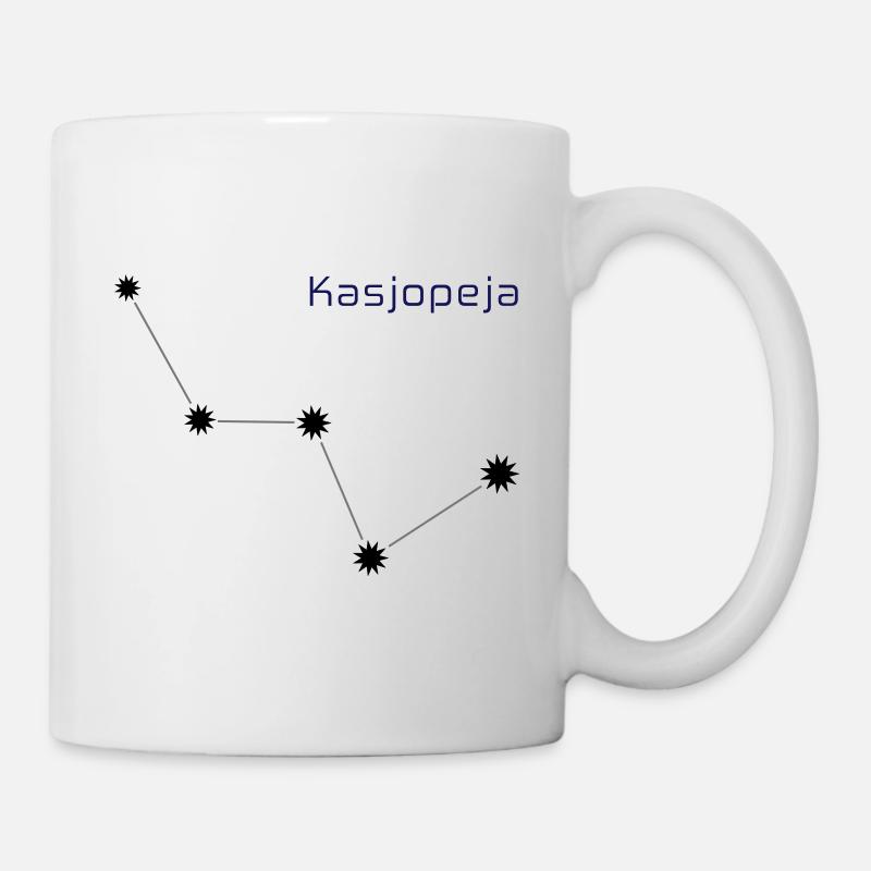 La constellation "Cassiopée" avec l'inscription "Cassiopée" - Mug blanc - blanc