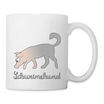 Schweinehund Hund Schwein - Tasse - Weiß - Rechts