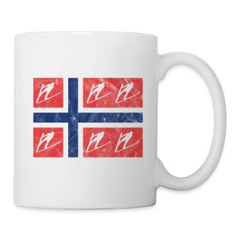 Saut à ski Norvège Skispringers Sports d’hiver - Mug blanc - blanc - Droite