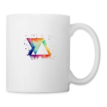 Dreiecke in bunten Farben - Tasse - Weiß - Rechts