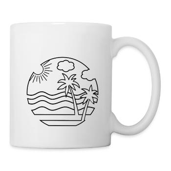 Plage - Mug blanc - blanc - Droite