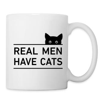 real men have cats - Tasse - Weiß - Rechts
