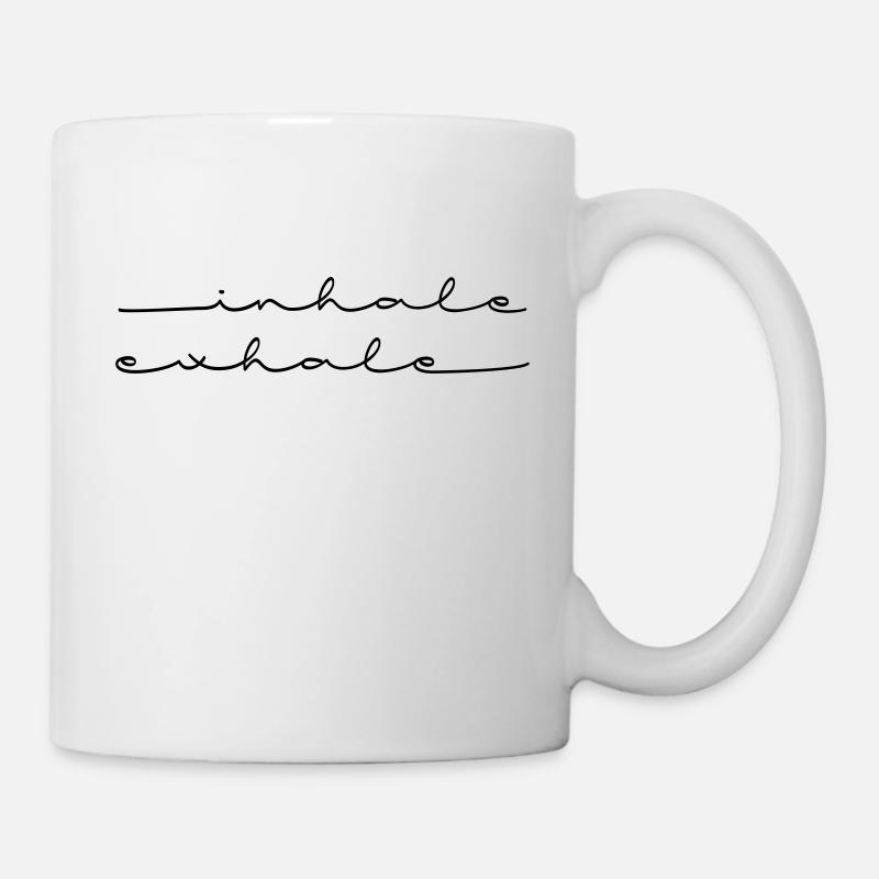 inhale exhale - Tasse - Weiß