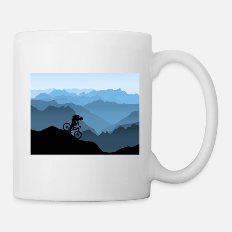 Mountainbiker in den Bergen - Tasse - Weiß