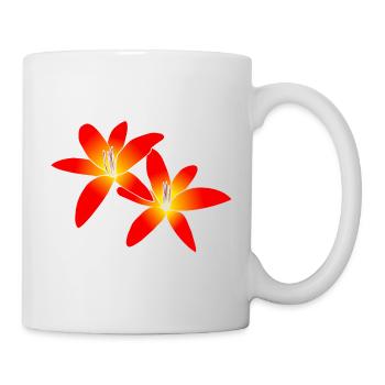 wonderful orange lilies, flowers, lily - Mug - white - Right