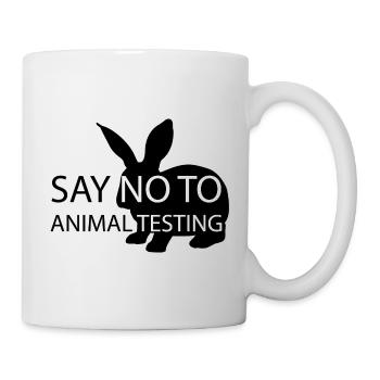 Say no to animal testing - Nein zu Tierversuchen - Tasse - Weiß - Rechts