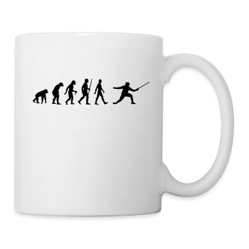 Evolution - Fechten, Sport, Kampfsport, Degen - Tasse - Weiß - Rechts