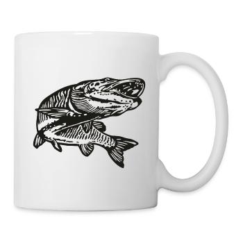 Hecht mit kontur - Tasse - Weiß - Rechts