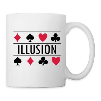 Illusion mit Kartensymbolen - Tasse - Weiß - Rechts