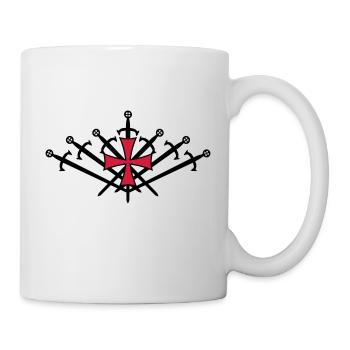 24 Ritter Kreuz 7 sieben Schwerter - Tasse - Weiß - Rechts
