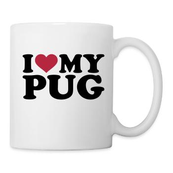 Mops - Tasse - Weiß - Rechts