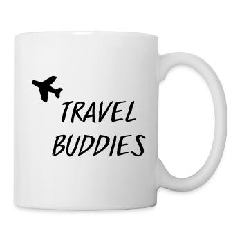 Travel Buddies - Flugzeug - Typografie - Tasse - Weiß - Rechts