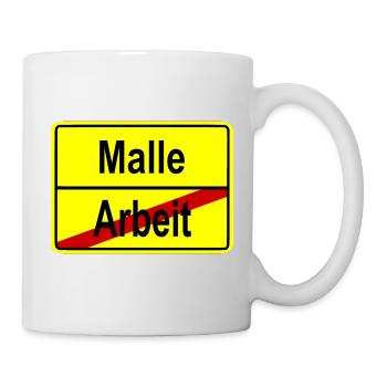 Arbeit vorbei - ab nach malle - Tasse - Weiß - Rechts