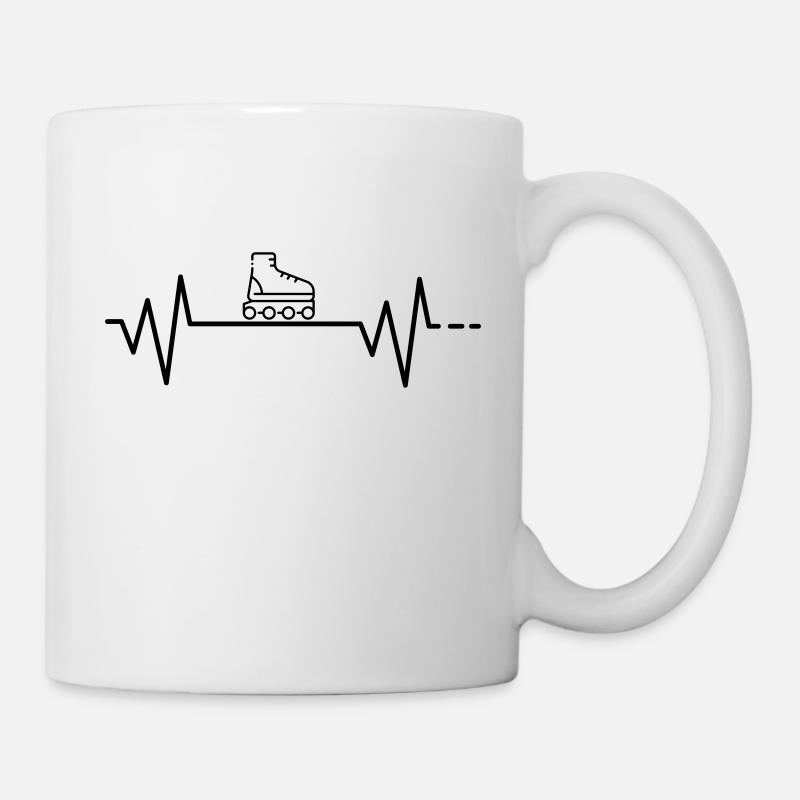 Herzschlag Inliner Skate skaten rollen inline - Tasse - Weiß