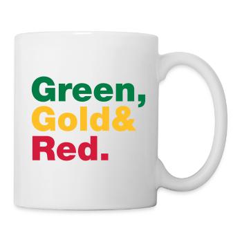 Vert, or et rouge. - Mug blanc - blanc - Droite