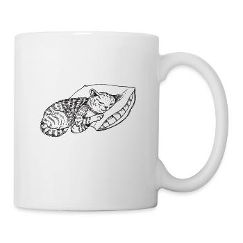 Cat sleeping pillow - Mug - white - Right