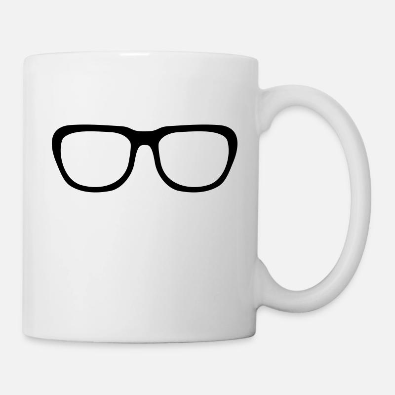 Brille, Nerd, Nerdbrille, Geek - Tasse - Weiß