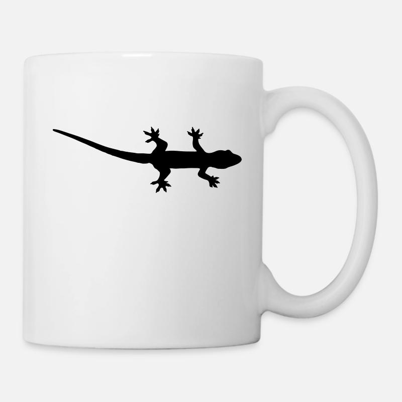 Eidechse Silhouette - Tasse - Weiß