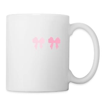 Silhouette rosa Schleife Geschenkidee Ballett - Tasse - Weiß - Rechts