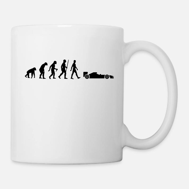 Evolution Rennfahrer Rennwagen 1 Formel Motorsport - Tasse - Weiß