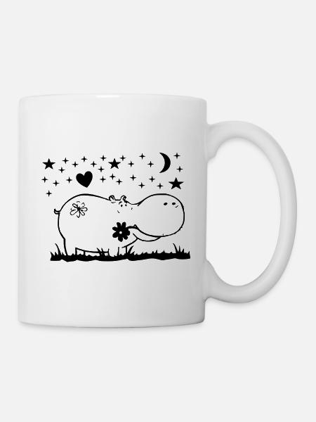 Hippo la nuit - Mug blanc - blanc