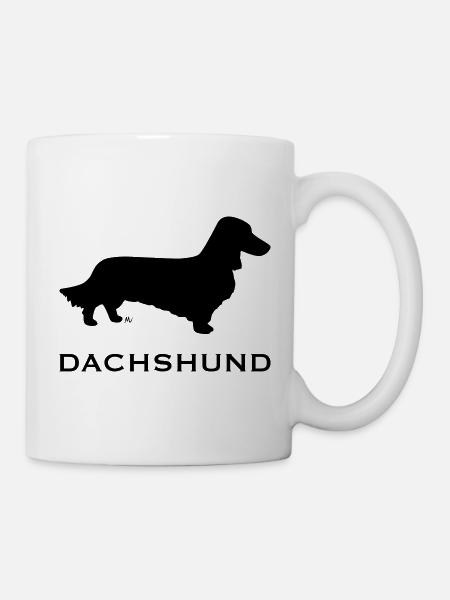 Longhaired dachshund - Mug - white