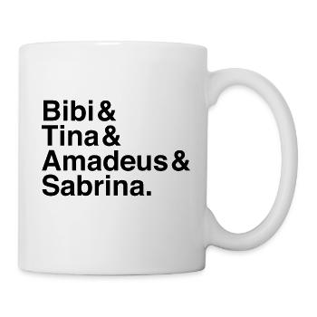 Bibi & Tina & Amadeus & Sabrina Typo schwarz - Tasse - Weiß - Rechts