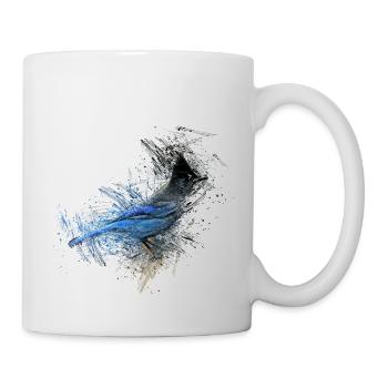 Oiseau bleu - Mug blanc - blanc - Droite