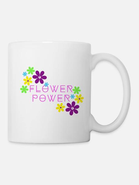 Flower power rose - Mug blanc - blanc