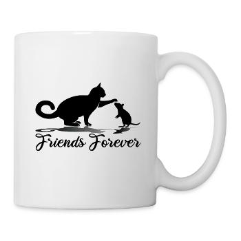 Friends Forever Katze und Maus - Tasse - Weiß - Rechts