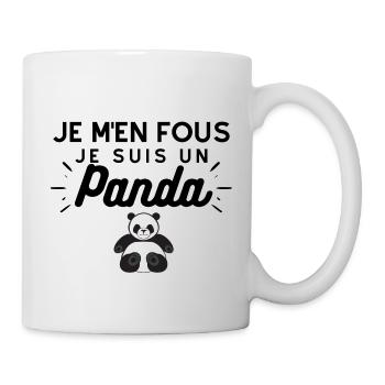 T-shirt Je m'en fous je suis un panda Humour - Mug blanc - blanc - Droite