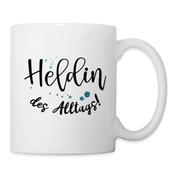 Spruch für Alltagsheldinnen: Heldin des Alltags - Tasse - Weiß - Rechts
