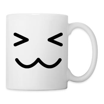 Emoji mignon visage sourire visage mignon cadeau - Mug blanc - blanc - Droite