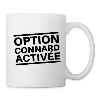 t shirt connard Option connard activée. Humour - Mug blanc - blanc - Droite