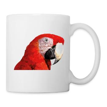 Roter Ara - Tasse - Weiß - Rechts