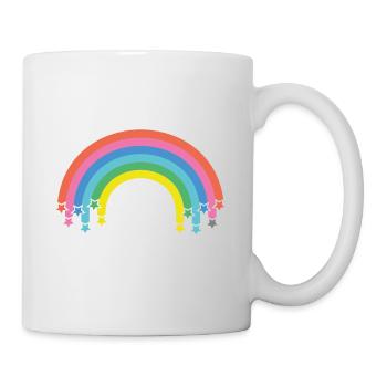 Regenbogen mit Sternen - Tasse - Weiß - Rechts