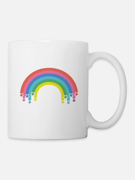 Rainbow with stars - Mug - white