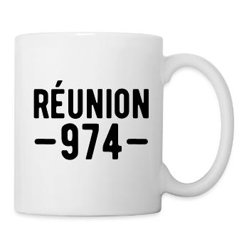 Réunion 974. Cadeau réunionnais - Mug blanc - blanc - Droite