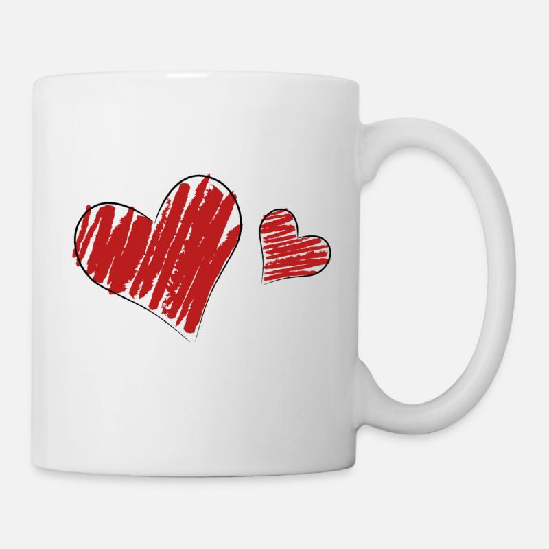 Coeurs rouges - Mug blanc - blanc