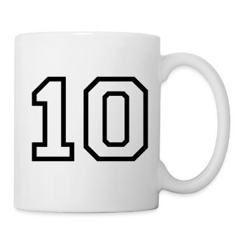 Nummer 10 (anpassbare Farben) - Tasse - Weiß - Rechts