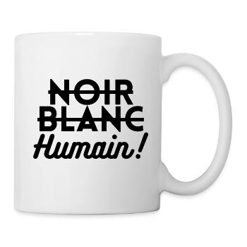 noir blanc humain non au racisme - Mug blanc - blanc - Droite