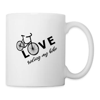 Love riding my bike, Damenfahrrad,Velo - Tasse - Weiß - Rechts