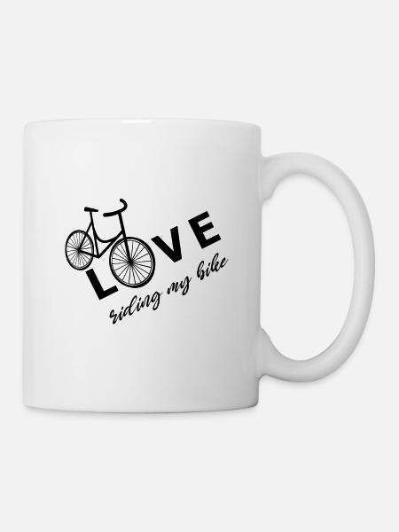 J'adore faire du vélo, du vélo pour femme, du vélo - Mug blanc - blanc