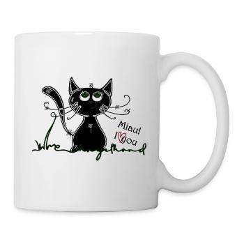 Chat heureux - chat heureux amoureux - Mug blanc - blanc - Droite