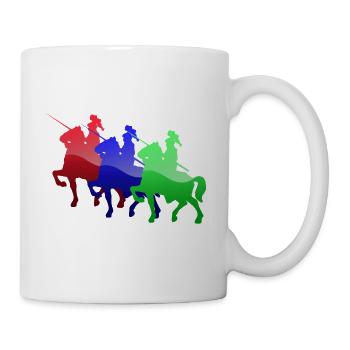 Chevaliers médiévaux de couleur - Mug blanc - blanc - Droite