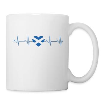 Ecosse Heartbeat EKG cadeau de fréquence cardiaque - Mug blanc - blanc - Droite